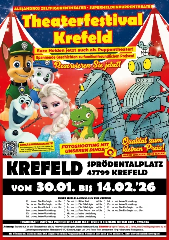 Alejandros Zeltfigurentheater gastiert vom 30.1. - 14.2.2026 in Krefeld