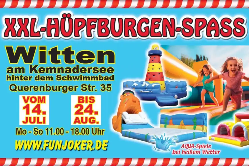 FUN JOKER‘s XXL-HÜPFBURGEN-SPASS vom 14.7. - 24.8.2025 in Witten