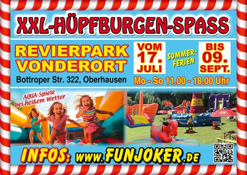 FUN JOKER‘s XXL-HÜPFBURGEN-SPASS vom 17.7. - 9.9.2026 in Oberhausen