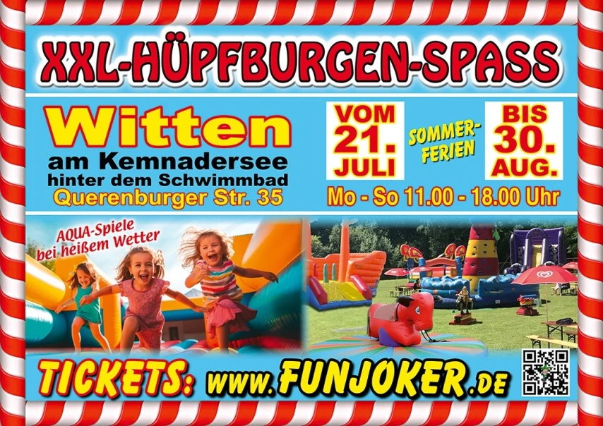 FUN JOKER‘s XXL-HÜPFBURGEN-SPASS vom 21.7. - 30.8.2026 in Witten
