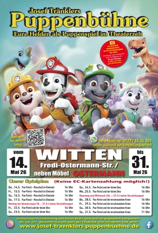 Josef Tränklers Puppenbühne gastiert vom 14. - 31.5.2026 in Witten