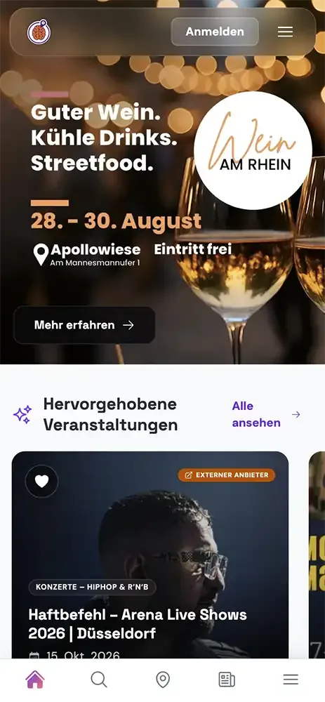 Homepage Spotlight Beispiel auf iPhone XS