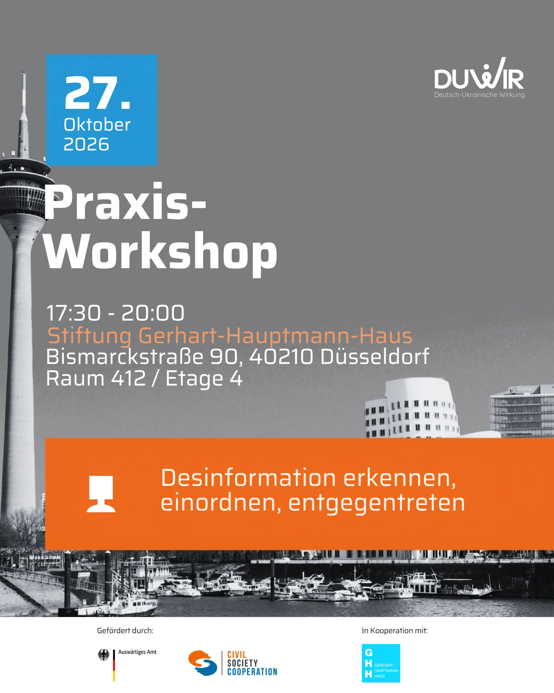 1. Desinformation erkennen, einordnen, entgegentreten. Praxis-Workshops der TrueLeak Academy 2026
