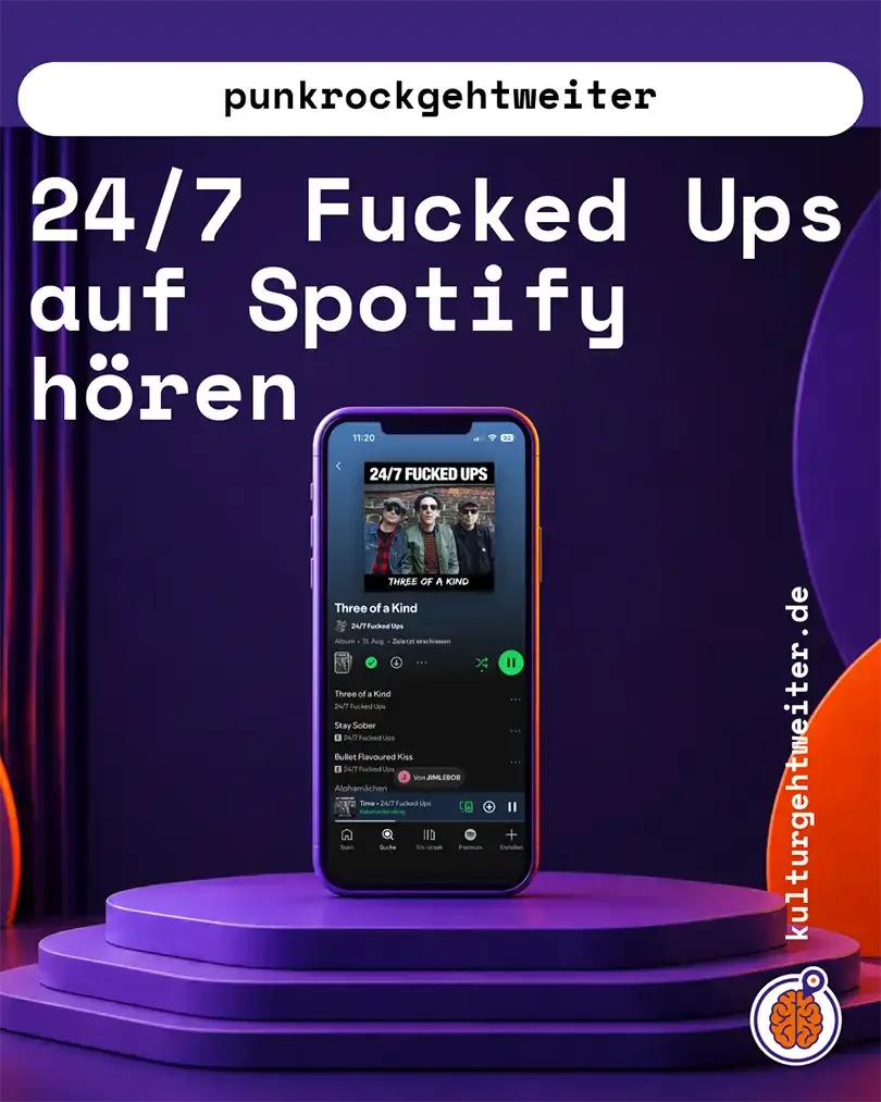 Spotify-Mock-up zu Three of a Kind von 24/7 Fucked Ups
